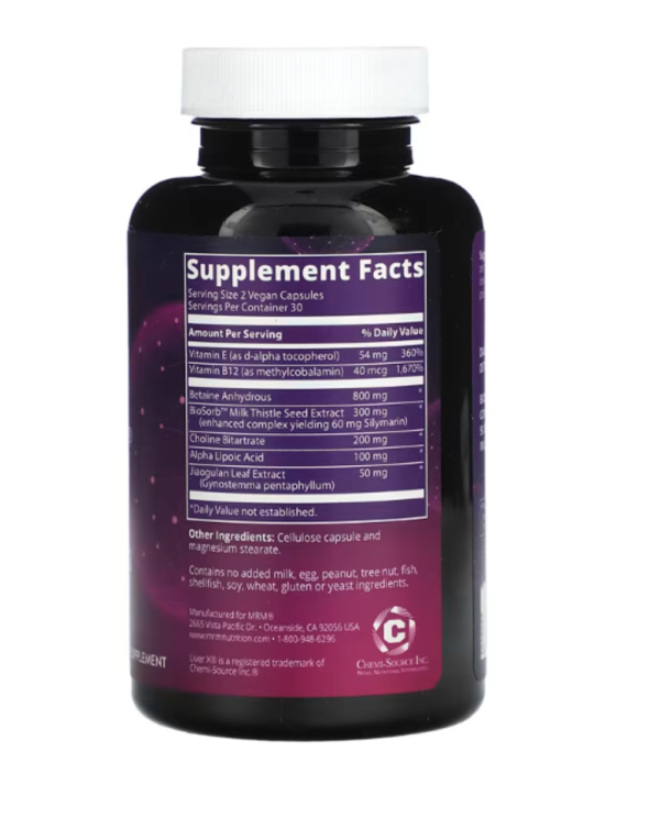 MRM Nutrition, Nutrition, Liver X, 60 Vegan Capsules