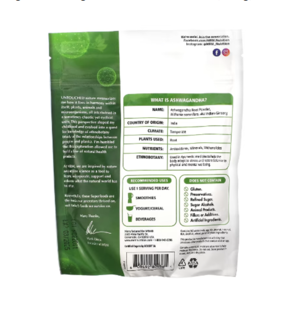 MRM Nutrition, Organic Ashwagandha Root Powder, 4 oz (113 g)