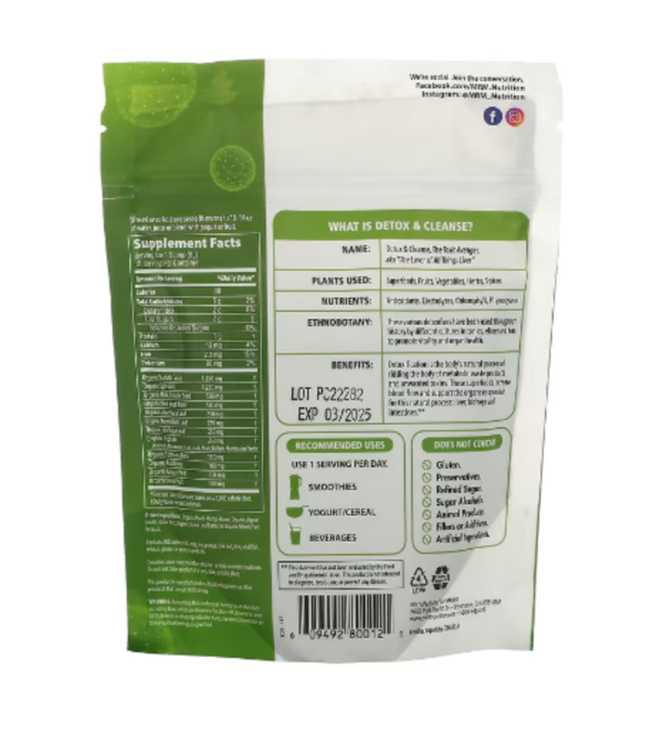 MRM Nutrition, Organic Detox & Cleanse Powder, Peach Mango, 4.2 oz (120 g)