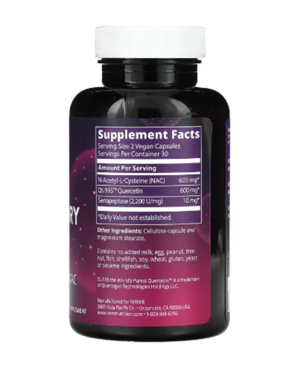 MRM Nutrition, Respiratory Health with Quercetin + NAC, 60 Vegan Capsules