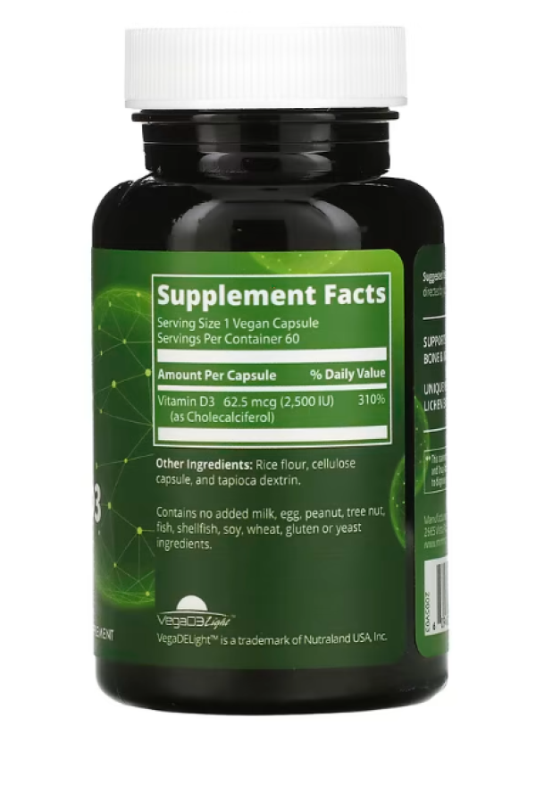 MRM Nutrition, Vegan Vitamin D3, 2,500 IU, 60 Vegan Capsules