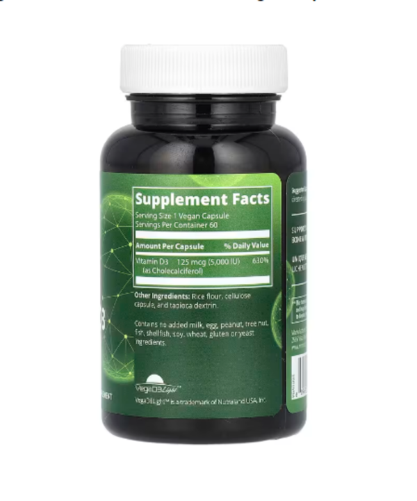 MRM Nutrition, Vegan Vitamin D3, 5,000 IU, 60 Vegan Capsules