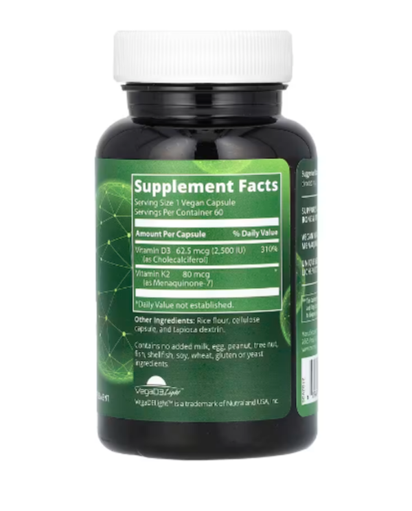 MRM Nutrition, Vegan Vitamin D3 & K2, 60 Vegan Capsules