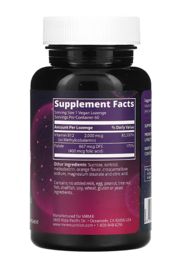 MRM, Nutrition, Vitamin B-12, 60 Vegan Lozenges