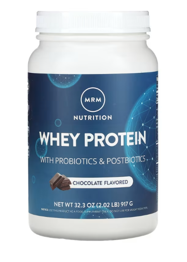 MRM Nutrition, Whey Protein, With Probiotics & Postbiotics, Chocolate, 2.02 lbs (917 g)