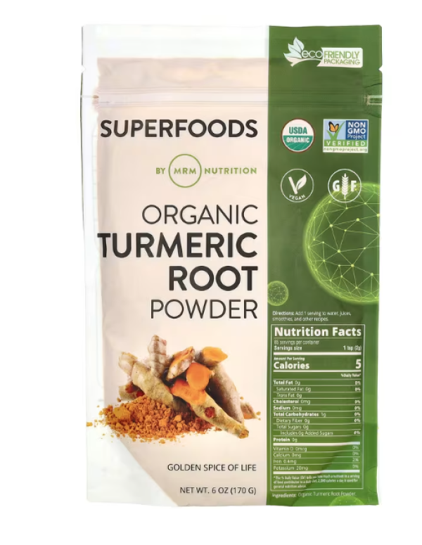 MRM, RAW Organic Turmeric Root Powder, 6 oz (170 g)