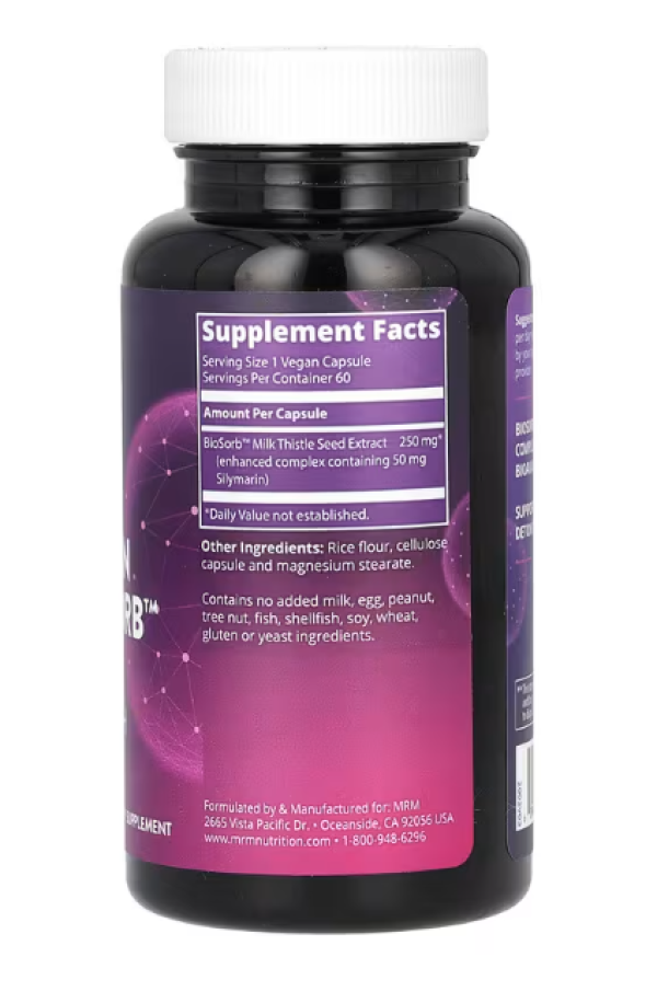 MRM, Silymarin with BioSorb, 60 Vegan Capsules