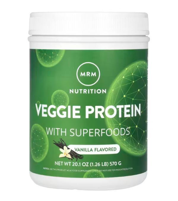 MRM, Veggie Protein with Superfoods, Vanilla, 1.26 lb (570 g)