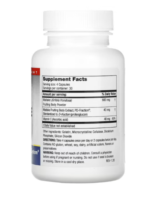 Mushroom Wisdom, Maitake D Fraction, Standard, 120 Capsules