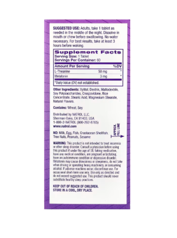 Natrol, 3 A.M. Melatonin, Lavender Vanilla, 60 Tablets