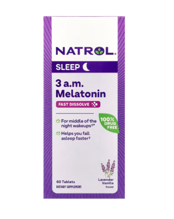 Natrol, 3 A.M. Melatonin, Lavender Vanilla, 60 Tablets