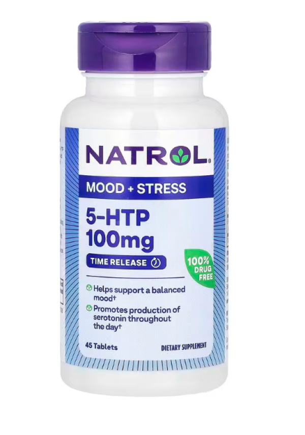 Natrol, 5-HTP, Time Release, Extra Strength, 100 mg, 45 Tablets
