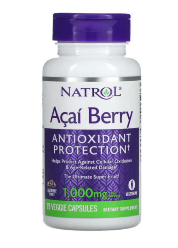 Natrol, Acai Berry, 1,000 mg, 75 Veggie Caps (500 mg per Capsule)