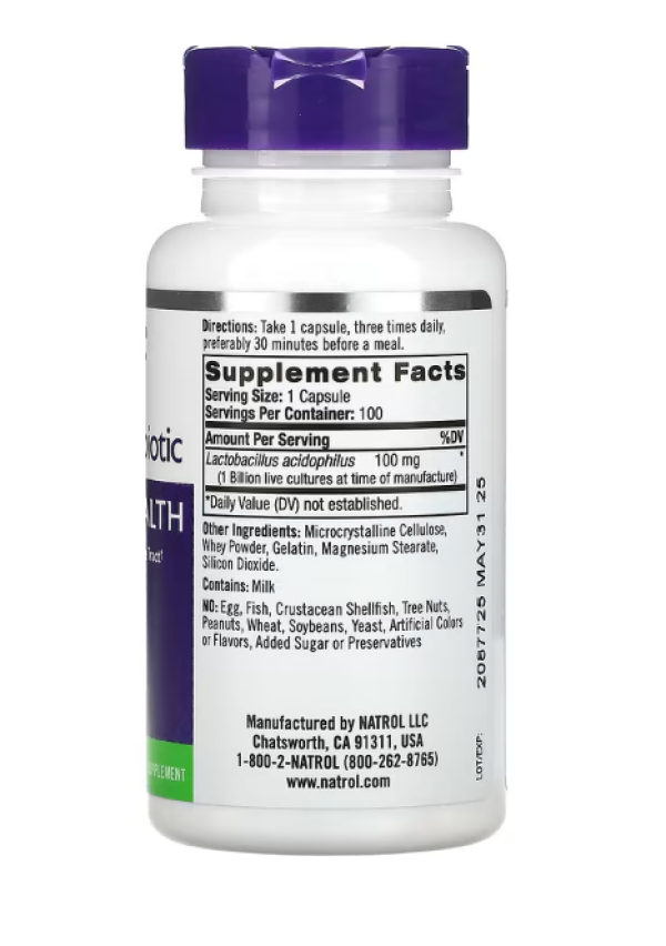 Natrol, Acidophilus Probiotic, 1 Billion, 100 Capsules