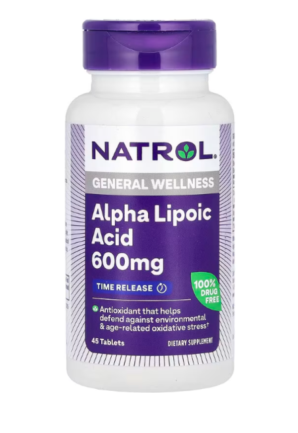Natrol, Alpha Lipoic Acid, Time Release, 600 mg, 45 Tablets