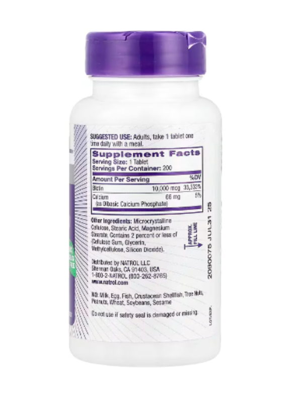 Natrol, Biotin, 10,000 mcg, 200 Tablets