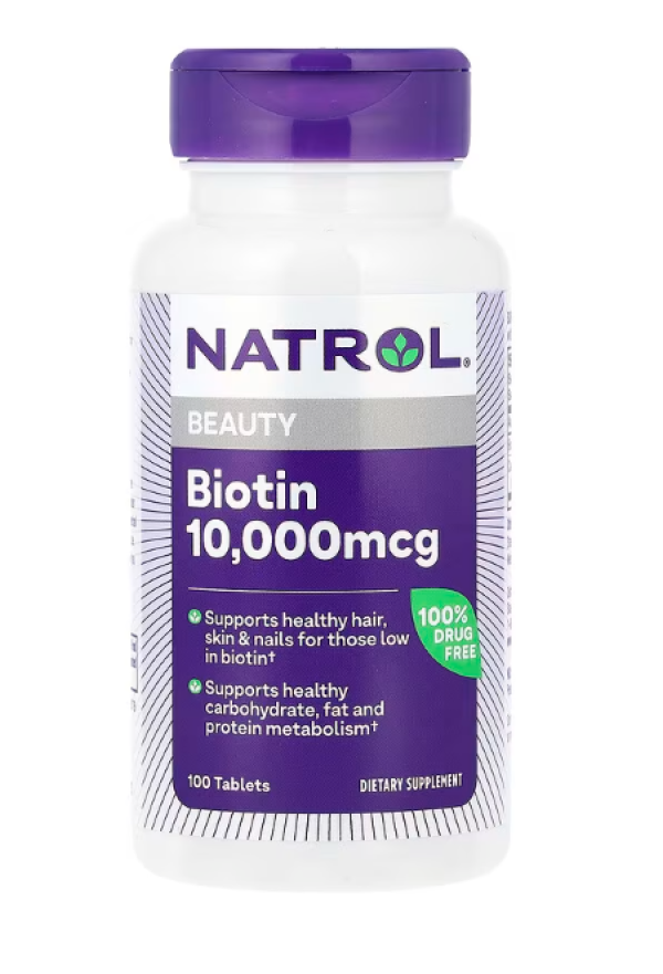 Natrol, Biotin, Maximum Strength, 10,000 mcg, 100 Tablets