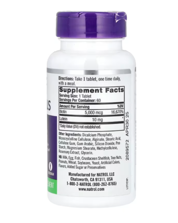 Natrol, Biotin Plus, Extra Strength, 5,000 mcg, 60 Tablets