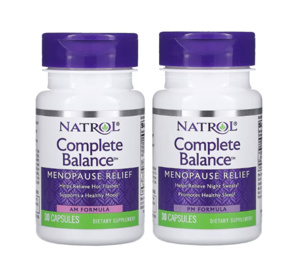 Natrol, Complete Balance, Menopause Relief, AM/PM, Two Bottles 30 Capsules Each