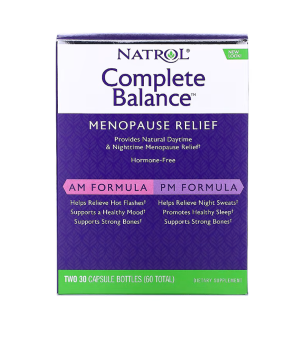 Natrol, Complete Balance, Menopause Relief, AM/PM, Two Bottles 30 Capsules Each