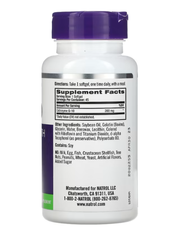 Natrol, CoQ-10, 200 mg, 45 Softgels