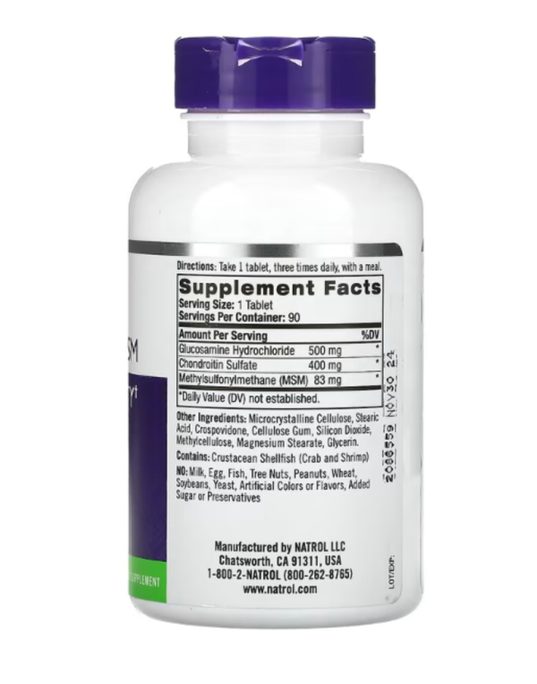 Natrol, Glucosamine, Chondroitin & MSM, 90 Tablets