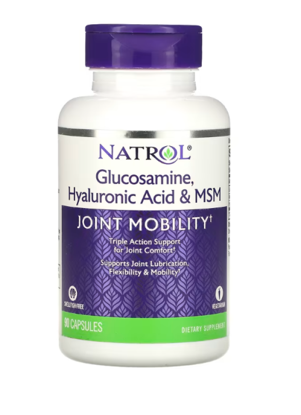 Natrol, Glucosamine, Hyaluronic Acid & MSM, 90 Capsules