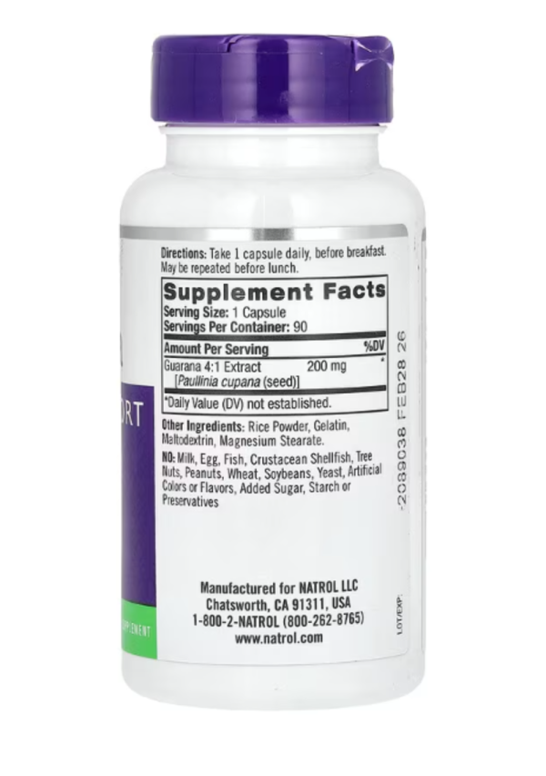 Natrol, Guarana, 200 mg, 90 Capsules