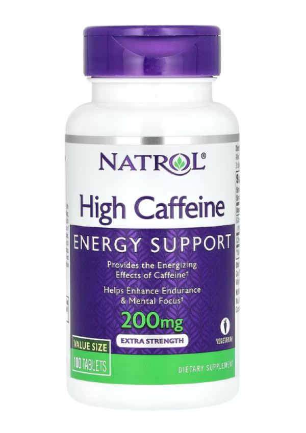Natrol, High Caffeine, Extra Strength, 200 mg, 100 Tablets