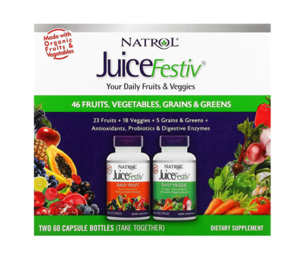 Natrol, JuiceFestiv, 2 Bottles, 60 Capsules Each