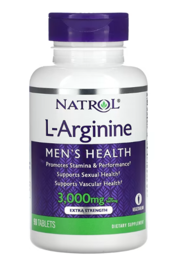 Natrol, L-Arginine, Extra Strength, 3,000 mg, 90 Tablets (1,000 mg per Tablet)