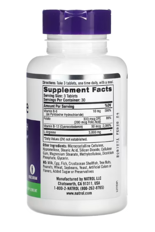 Natrol, L-Arginine, Extra Strength, 3,000 mg, 90 Tablets (1,000 mg per Tablet)