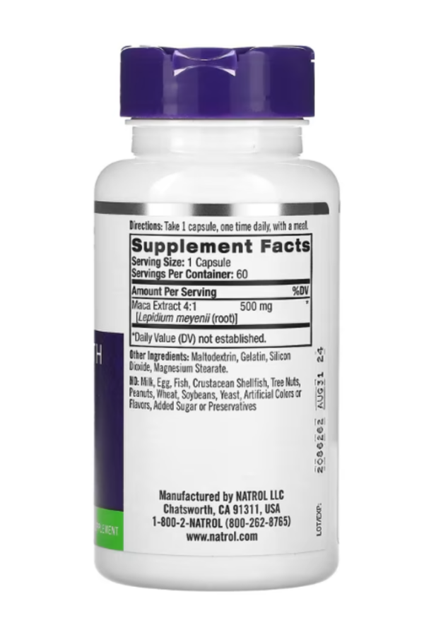 Natrol, Maca, 500 mg, 60 Capsules
