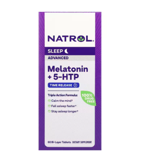Natrol, Melatonin + 5-HTP, Sleep Advanced , 60 Bi-Layer Tablets