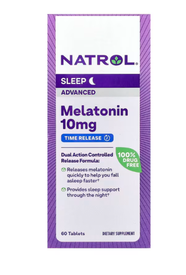 Natrol, Melatonin, Advanced Sleep, Time Release, 10 mg, 60 Tablets