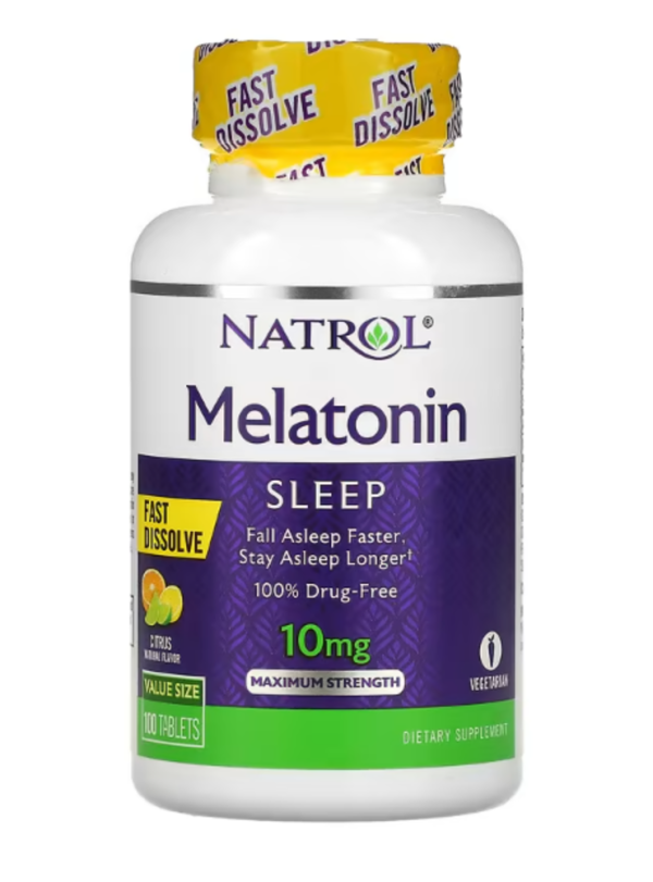 Natrol, Melatonin, Fast Dissolve, Maximum Strength, Citrus, 10 mg, 100 Tablets