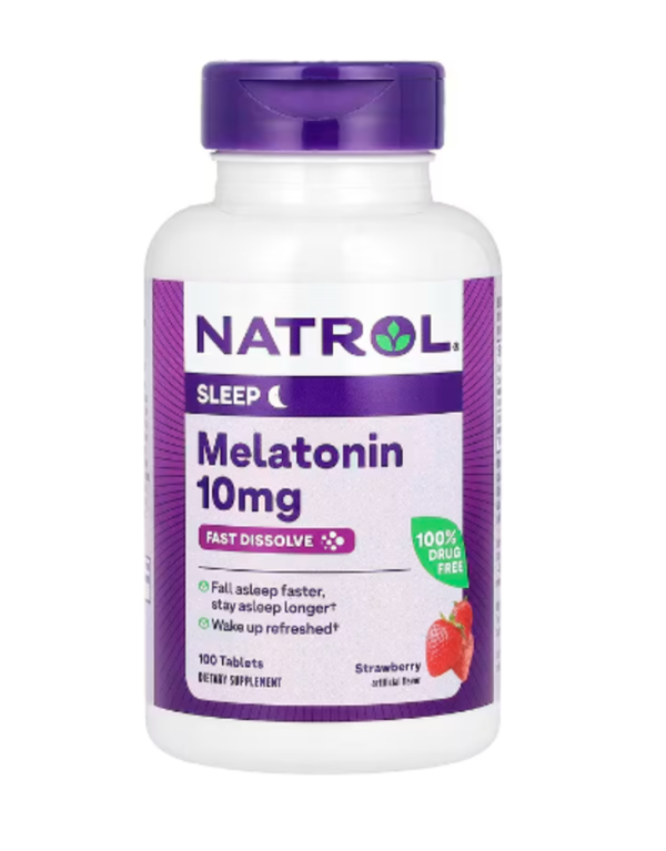 Natrol, Melatonin, Fast Dissolve, Strawberry, 10 mg, 100 Tablets