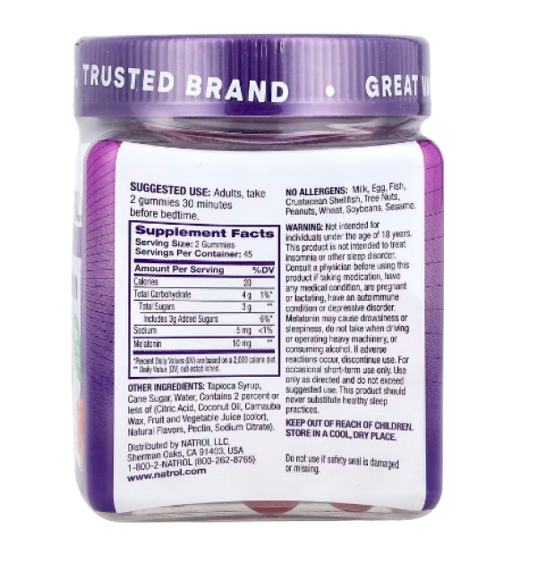 Natrol, Melatonin, Strawberry, 10 mg, 90 Gummies (5 mg per Gummy)