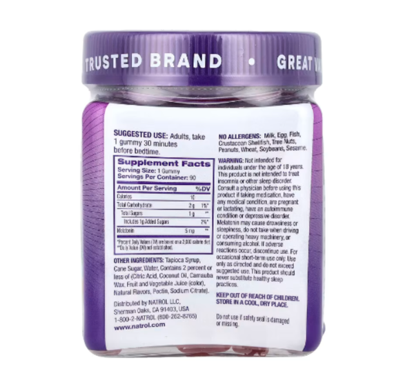 Natrol, Melatonin, Strawberry, 5 mg, 90 Gummies
