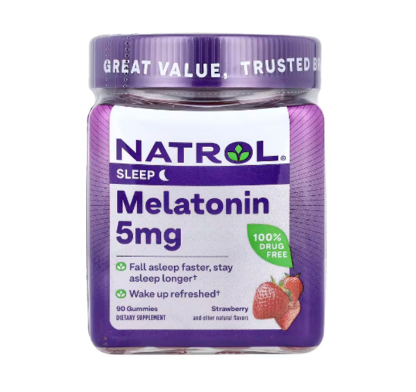 Natrol, Melatonin, Strawberry, 5 mg, 90 Gummies