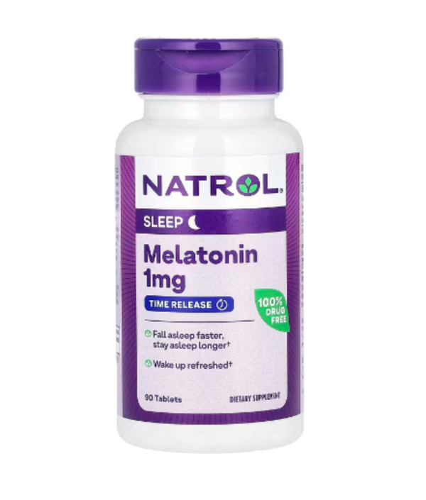 Natrol, Melatonin, Time Release, 1 mg, 90 Tablets