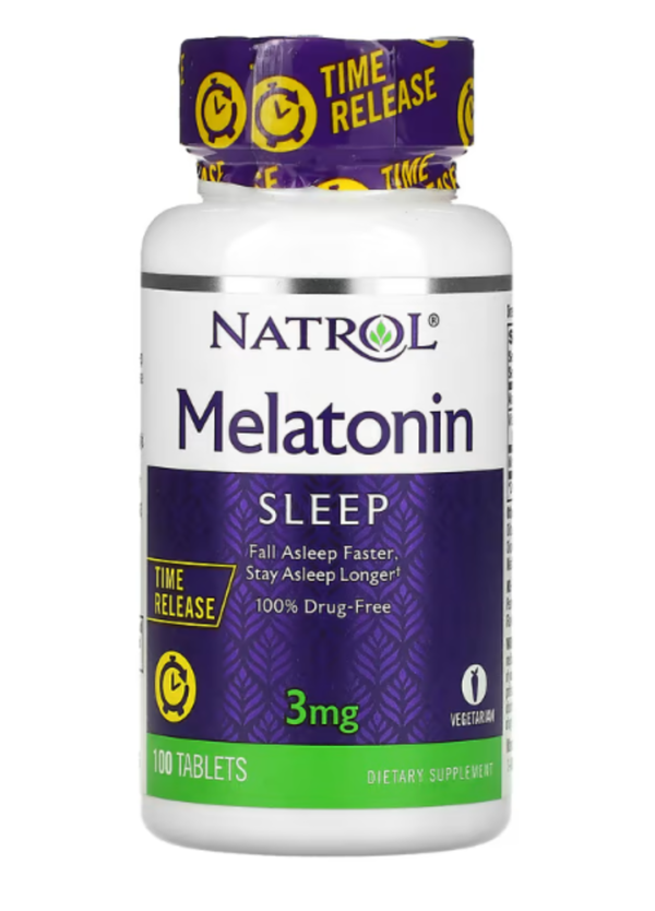 Natrol, Melatonin, Time Release, 3 mg, 100 Tablets