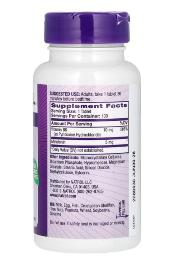 Natrol, Melatonin, Time Release, 5 mg, 100 Tablets