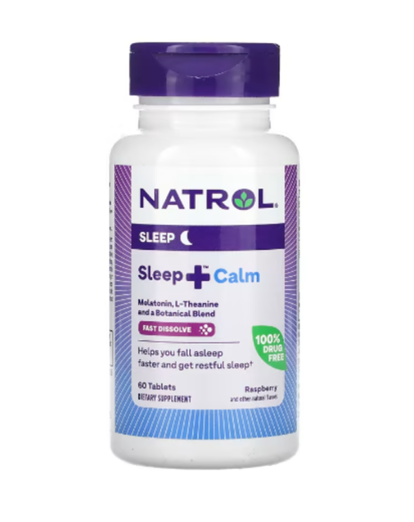 Natrol, Sleep + Calm, Raspberry, 60 Tablets