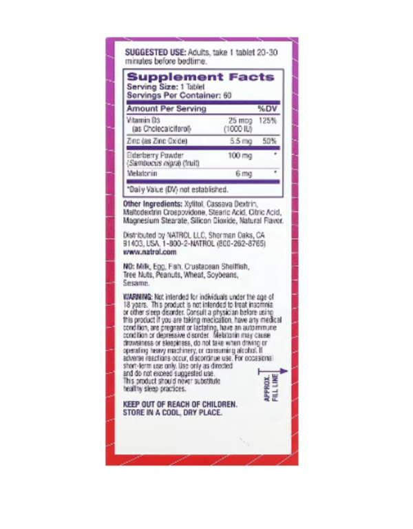 Natrol, Sleep + Immune Health, Mixed Berry, 60 Tablets