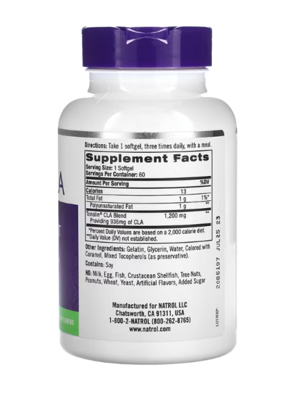 Natrol, Tonalin CLA, 1,200 mg, 60 Softgels