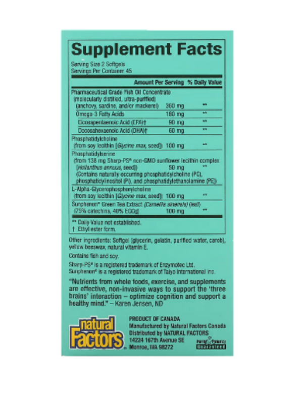 Natural Factors, 3 Brains, Higher Thoughts, 90 Softgels