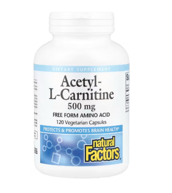 Natural Factors, Acetyl-L-Carnitine, 500 mg, 120 Vegetarian Capsules