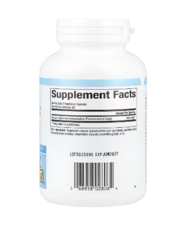 Natural Factors, Acetyl-L-Carnitine, 500 mg, 120 Vegetarian Capsules