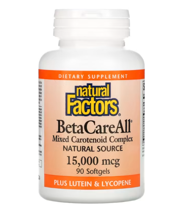 Natural Factors, BetaCareAll, 15,000 mcg, 90 Softgels